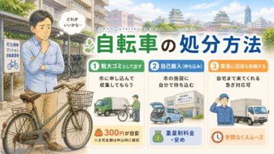 北九州市で自転車の処分方法は大きく3つ