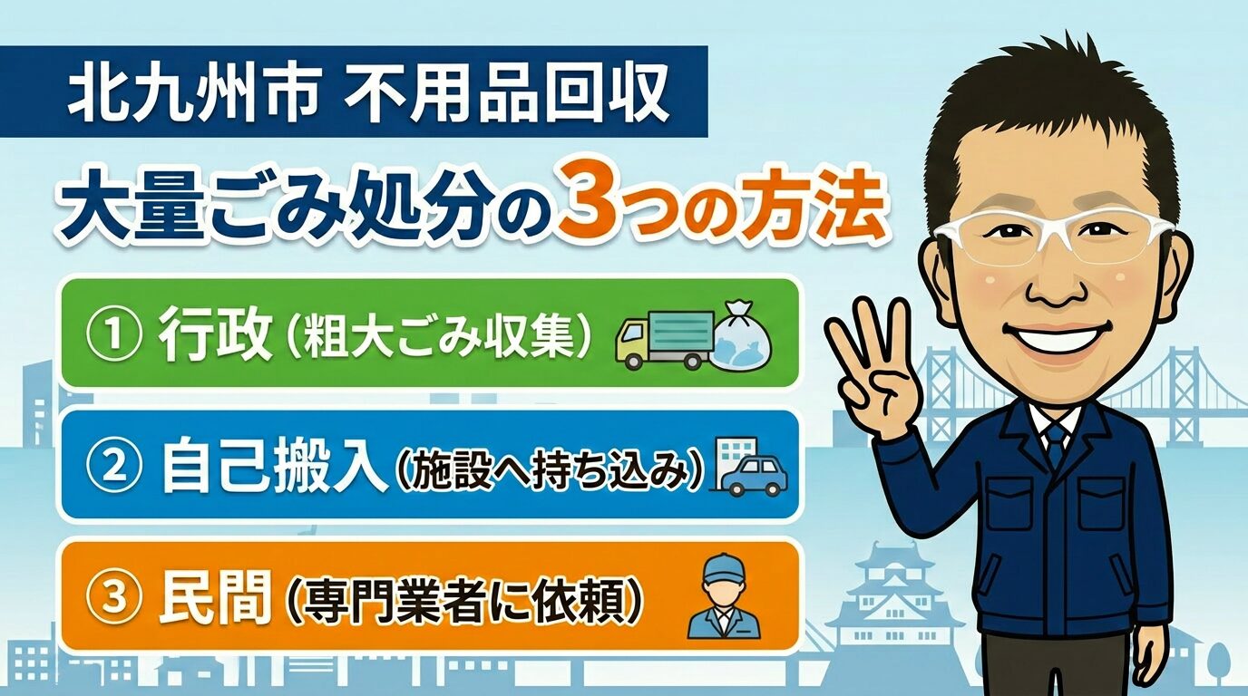 北九州市の不用品回収で大量ごみ処分3つの方法