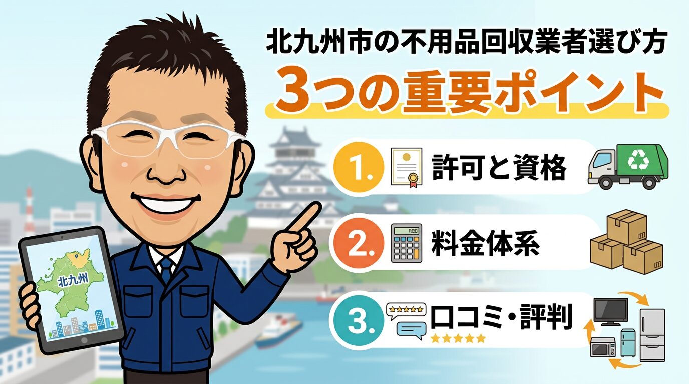 北九州市の不用品回収業者選び方3つの重要ポイント