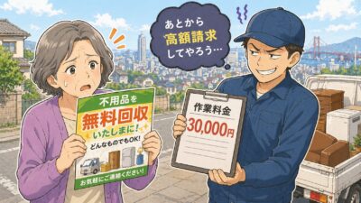 「無料回収」のチラシを見て頼んだら、作業後に3万円を請求された