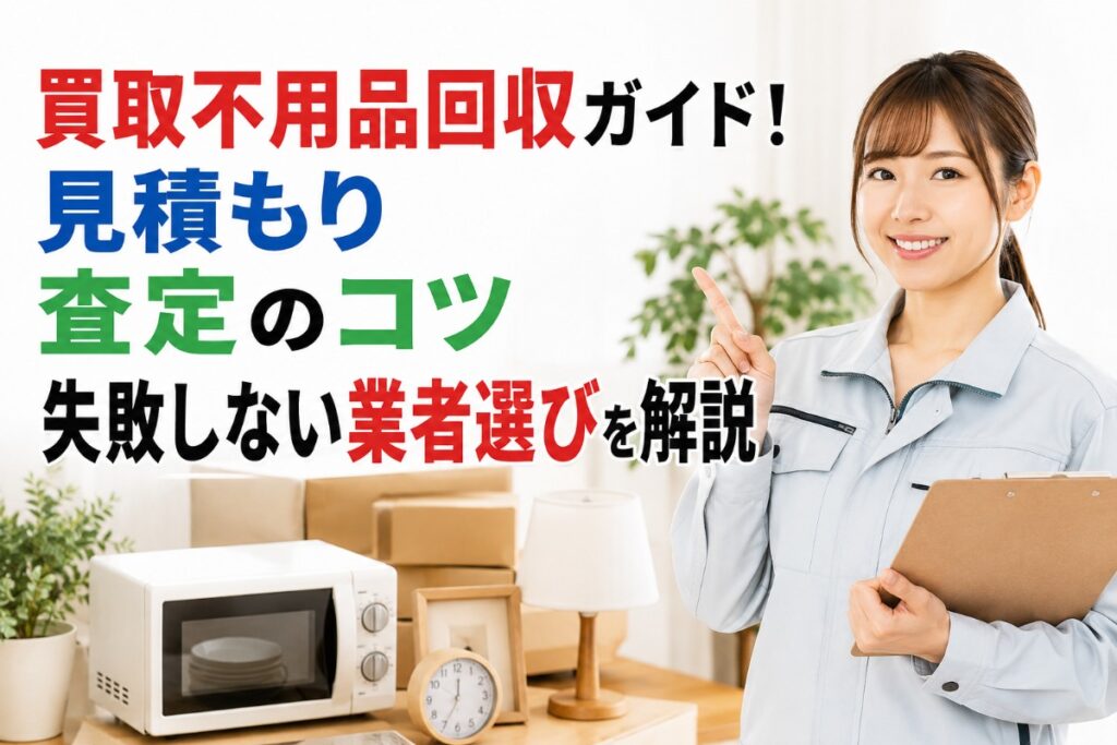 買取不用品回収ガイド！見積もり・査定のコツ・失敗しない業者選びを解説