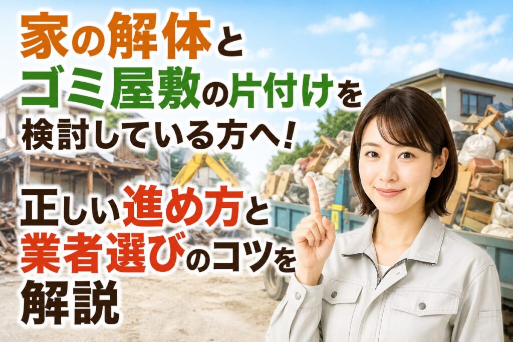 家の解体とゴミ屋敷の片付けを検討している方へ！正しい進め方と業者選びのコツを解説