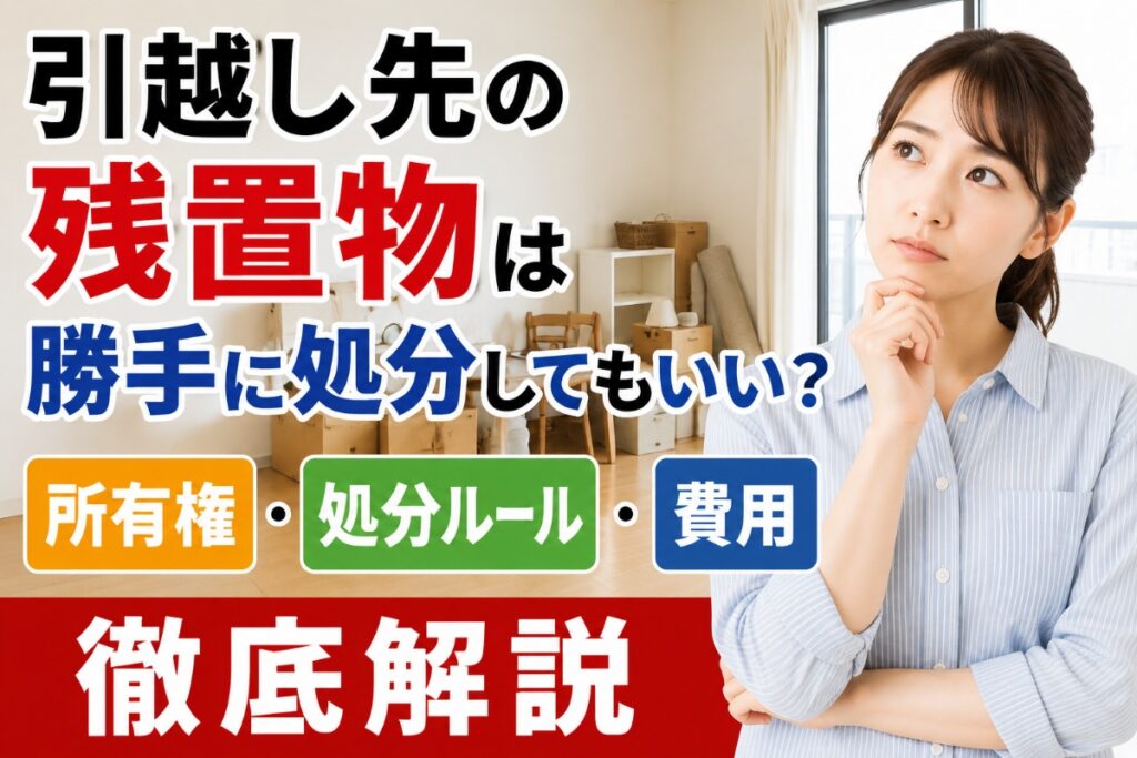 引越し先の残置物は勝手に処分してもいい？所有権・処分ルール・費用を徹底解説
