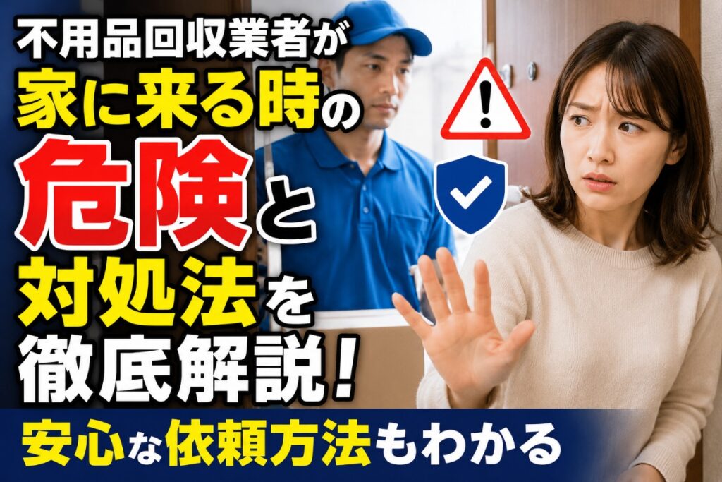 不用品回収業者が家に来る時の危険と対処法を徹底解説！安心な依頼方法もわかる