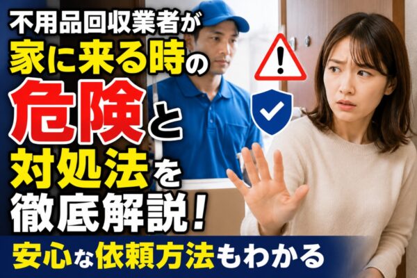 不用品回収業者が家に来る時の危険と対処法を徹底解説！安心な依頼方法もわかる