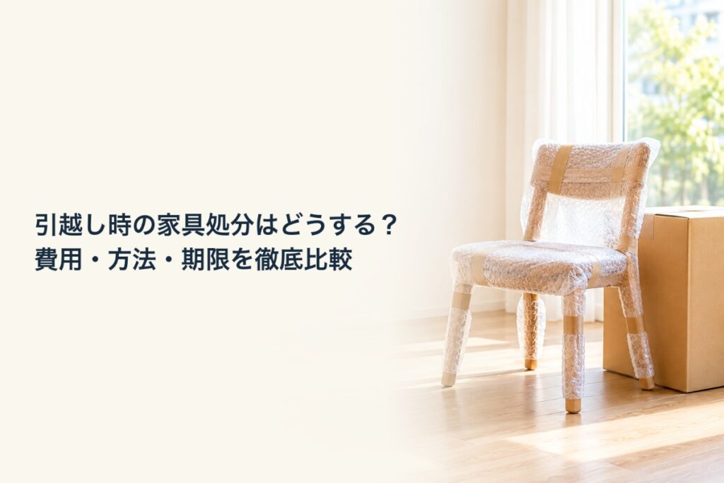 引越し時の家具処分はどうする？費用・方法・期限を徹底比較
