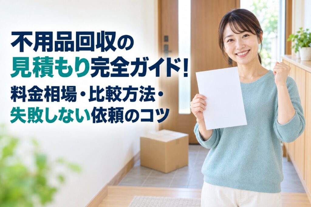不用品回収の見積もり完全ガイド！料金相場・比較方法・失敗しない依頼のコツ