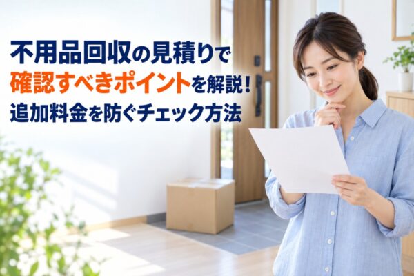 不用品回収の見積りで確認すべきポイントを解説！追加料金を防ぐチェック方法
