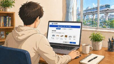 インターネットで北九州市に粗大ゴミ回収を依頼する様子