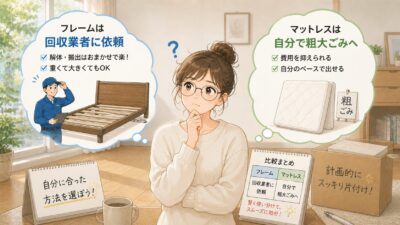 マットレスとベッドフレームの処分を別方法でと考える女子大生