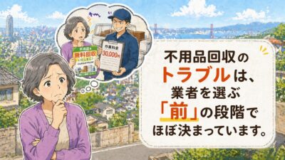 不用品回収のトラブルは、業者を選ぶ「前」の段階でほぼ決まっています
