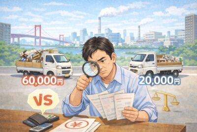不用品回収の見積もり条件を比較するイメージ