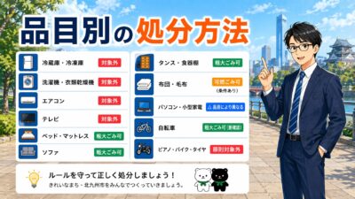 北九州市での不用品、品目別の処分方法
