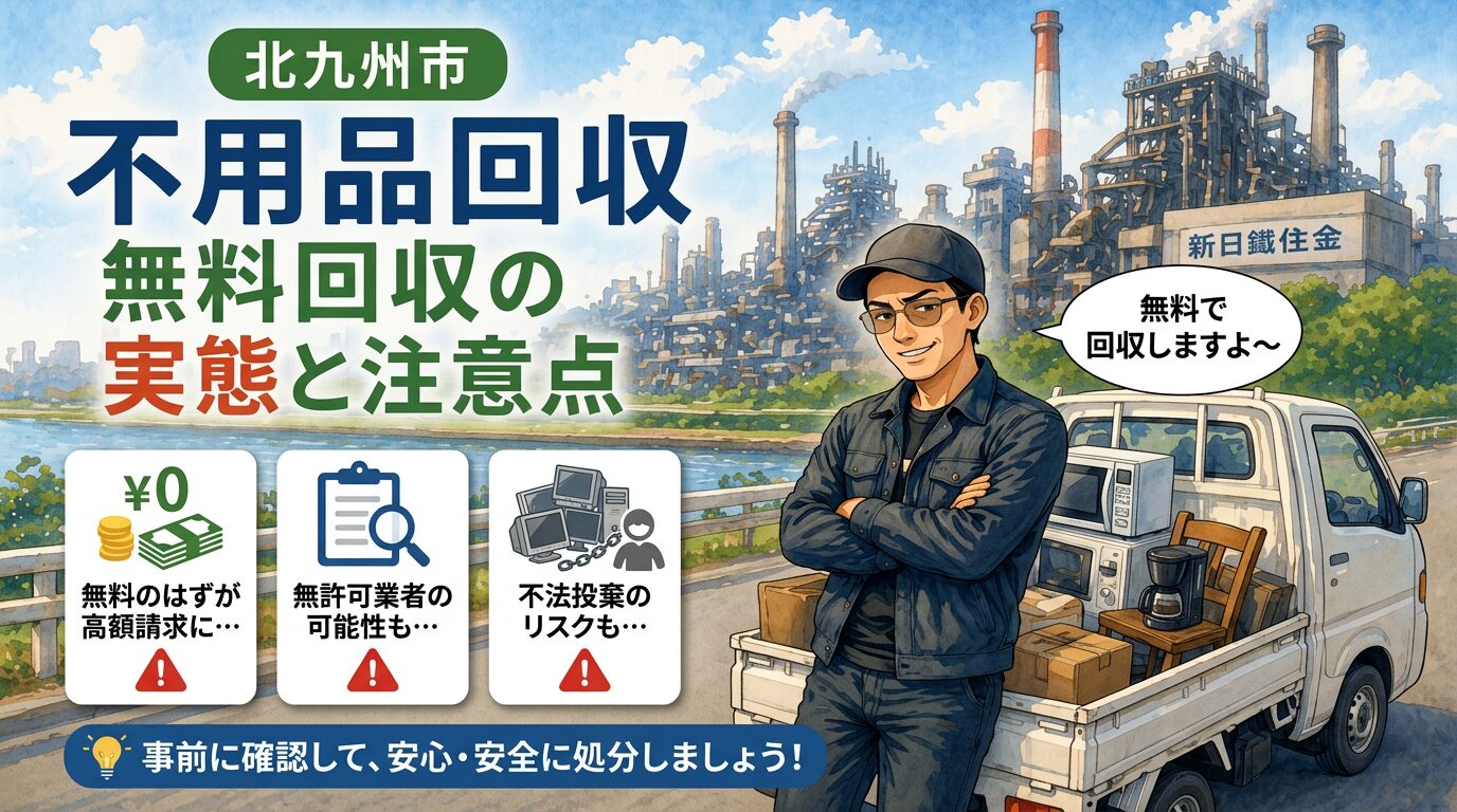 北九州市で不用品の無料回収について