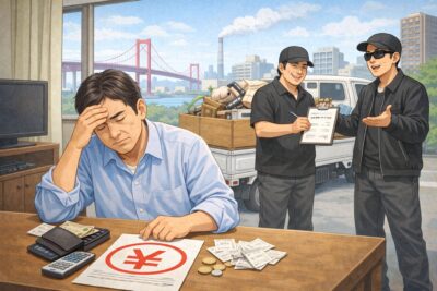 不用品回収の高額請求に困る人のイメージ