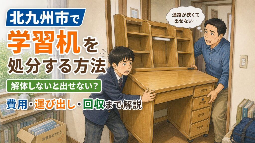 北九州市で学習机を処分する方法｜解体しないと出せない？費用・運び出し・回収まで解説