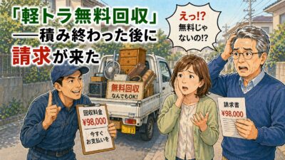 北九州市で無料回収のはずが高額請求された夫婦
