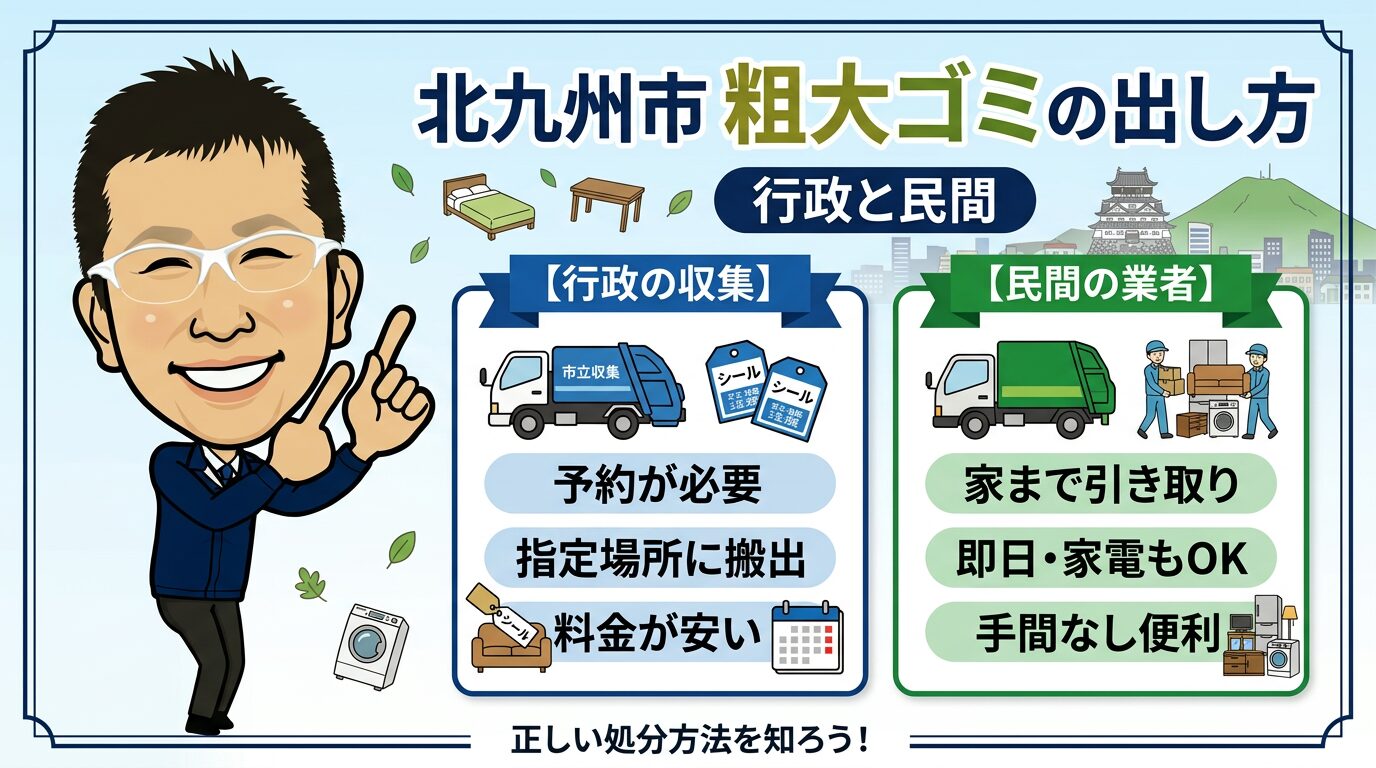 北九州市で粗大ゴミの出し方。行政と民間