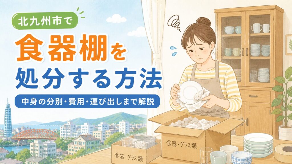 北九州市で食器棚を処分する方法｜中身の分別・費用・運び出しまで解説