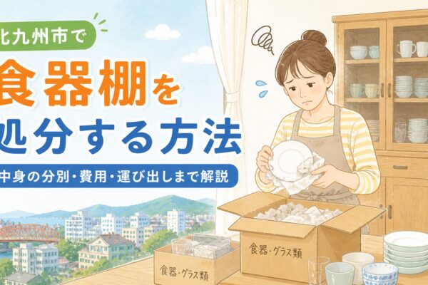 北九州市で食器棚を処分する方法｜中身の分別・費用・運び出しまで解説