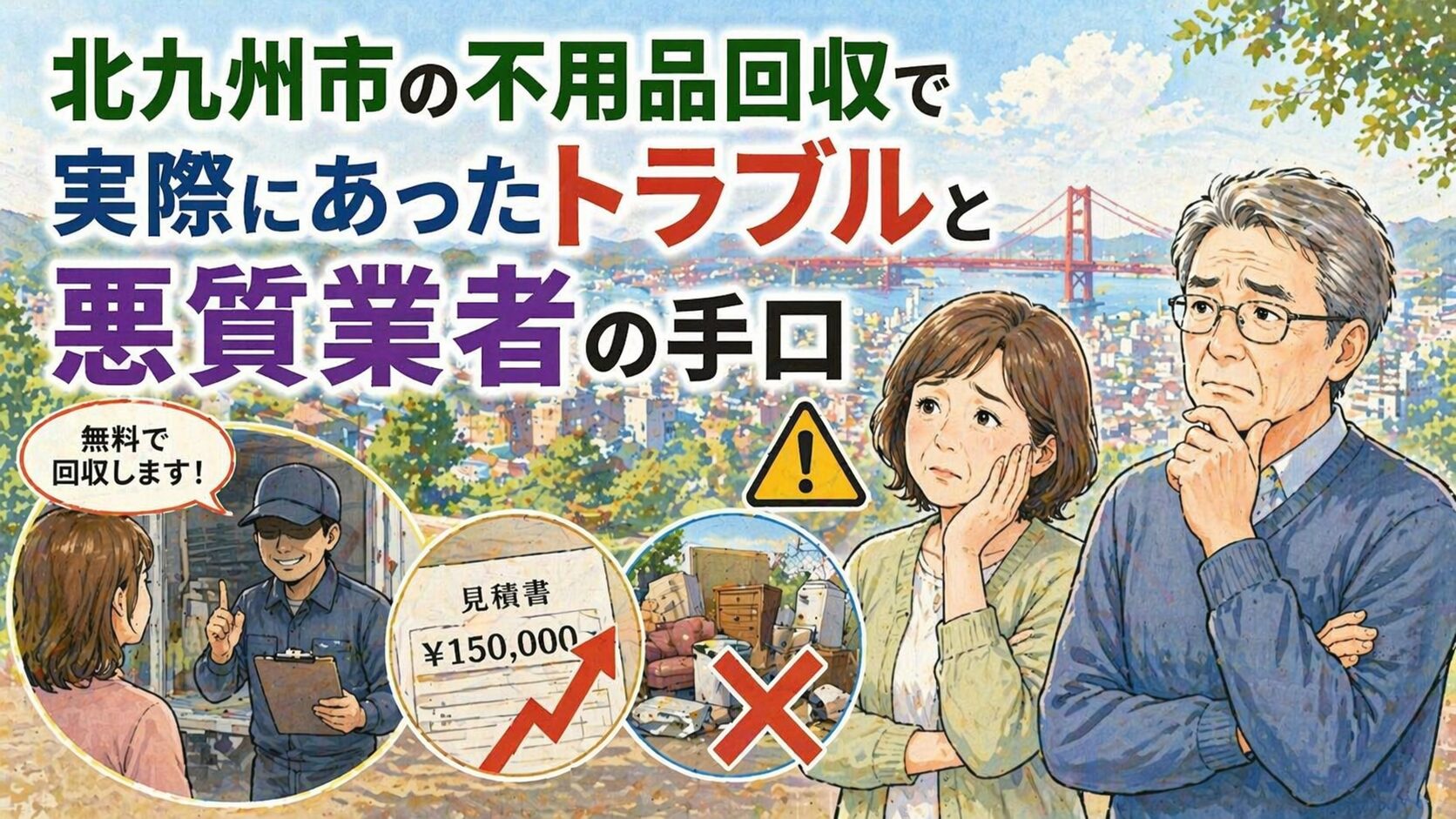 北九州市の不用品回収で実際にあったトラブルと悪質業者の手口