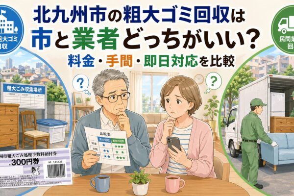 北九州市の粗大ゴミ回収は市と業者どっちがいい？料金・手間・即日対応を比較