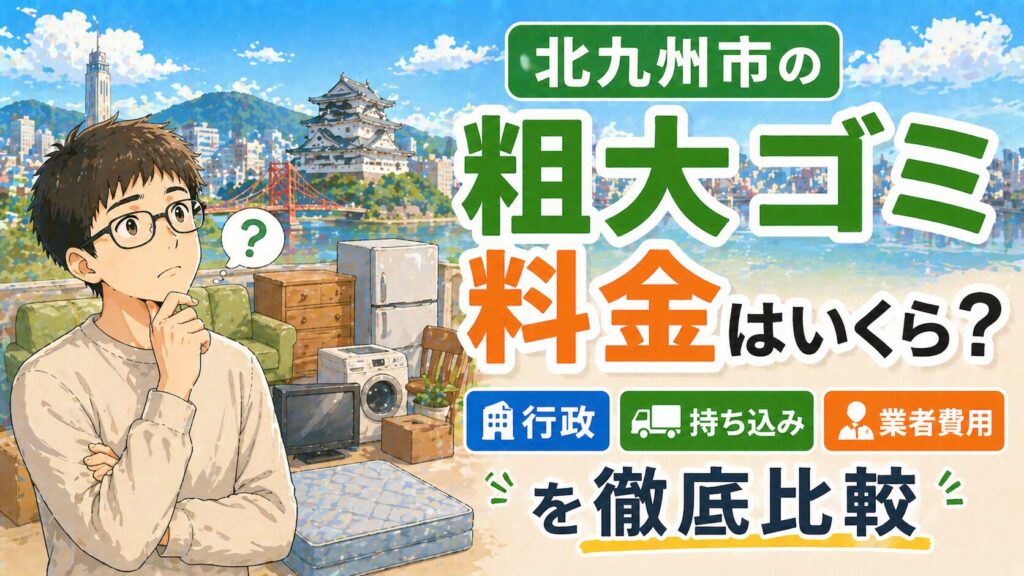 北九州市の粗大ゴミ料金はいくら？行政・持ち込み・業者費用を徹底比較