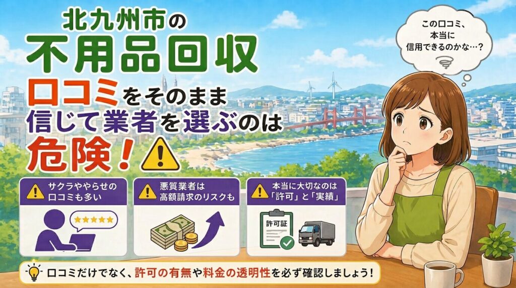 口コミをそのまま信じて業者を選ぶのは危険｜北九州市の不用品回収