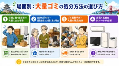 場面別：大量ゴミの処分方法の選び方