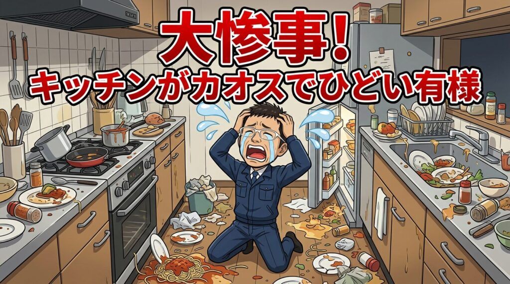 大惨事！キッチンがカオスでひどい有様