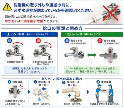 洗濯機を処分する前に行う止水方法