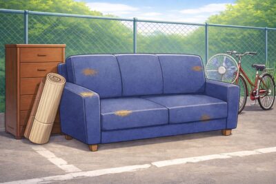 粗大ごみ置き場に出されたソファ|行政回収の利用イメージ