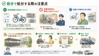 自転車を処分する際に気をつけたいこと