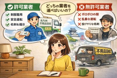 北九州市で近くの許可業者と無許可業者の見分け方を考えている主婦