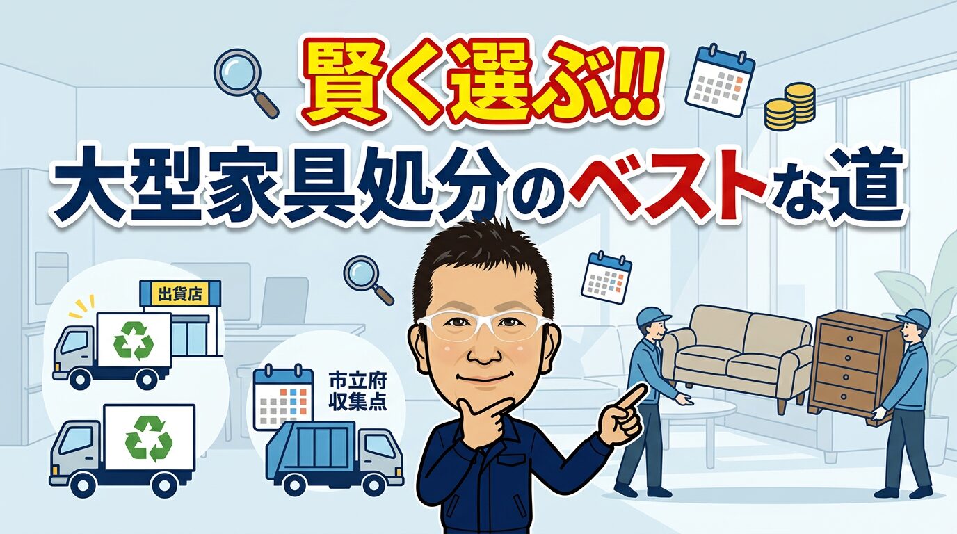 賢く選ぶ!!大型家具処分のベストな道